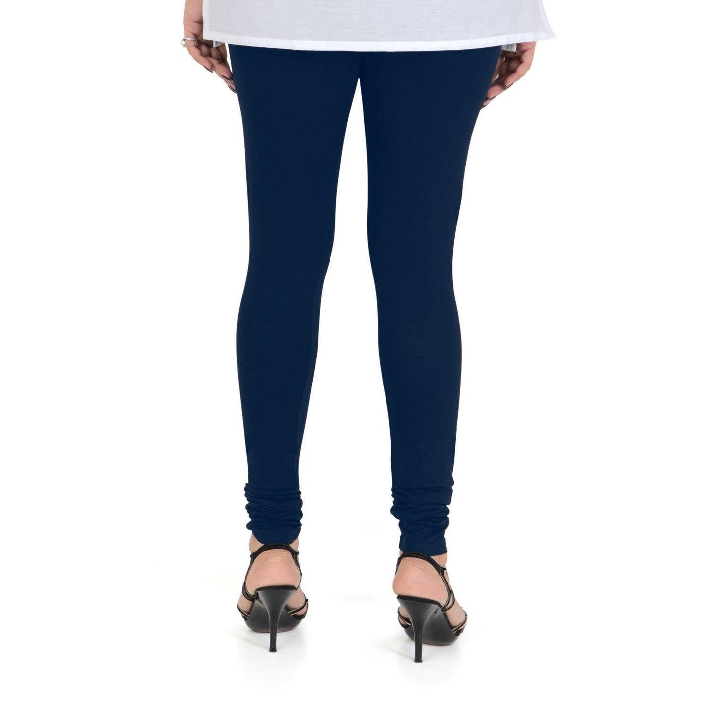 Vami Women's Cotton Stretchable Churidar Legging - Navy - Bonjour Group