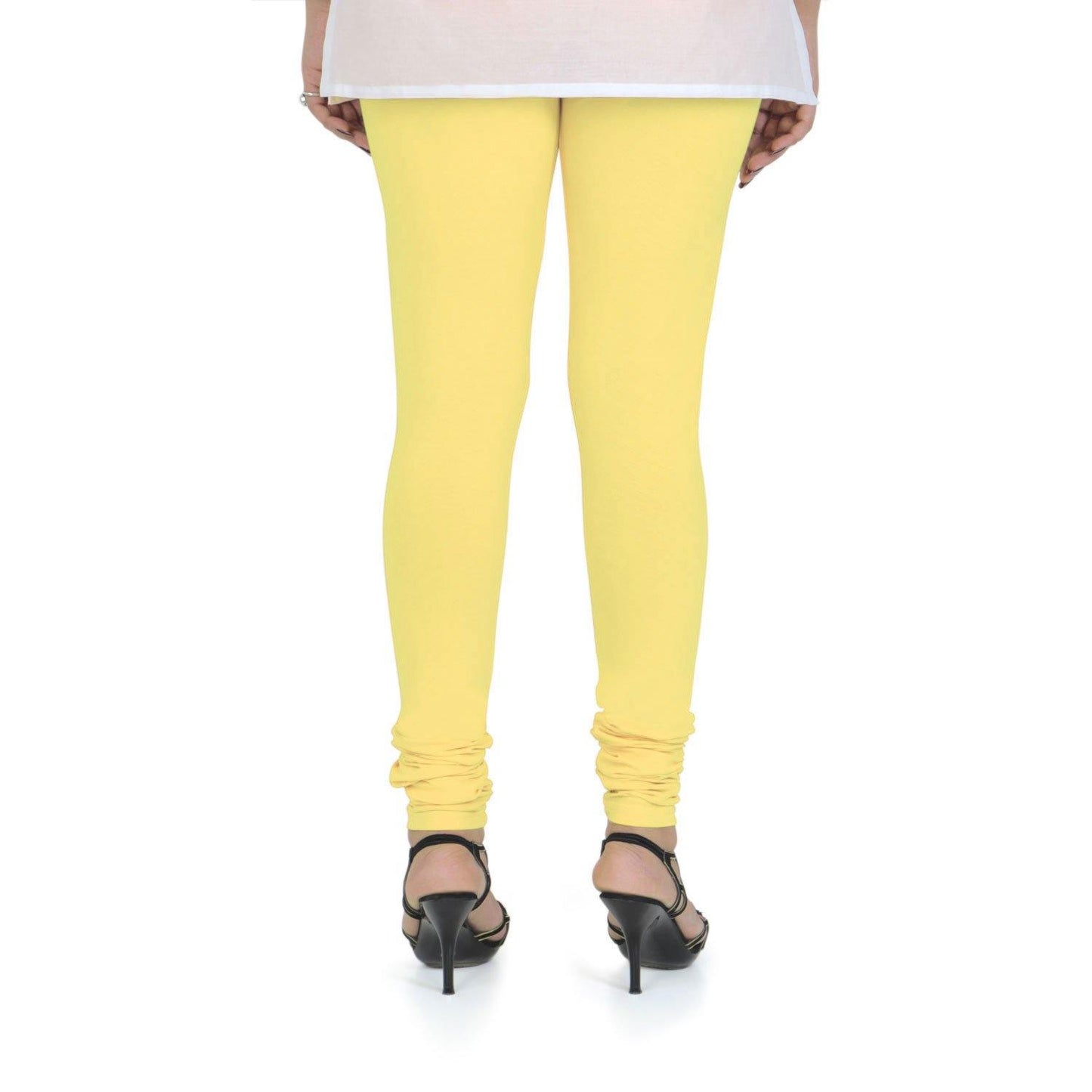 Vami Women's Cotton Stretchable Churidar Legging - Butter Cup - Bonjour Group