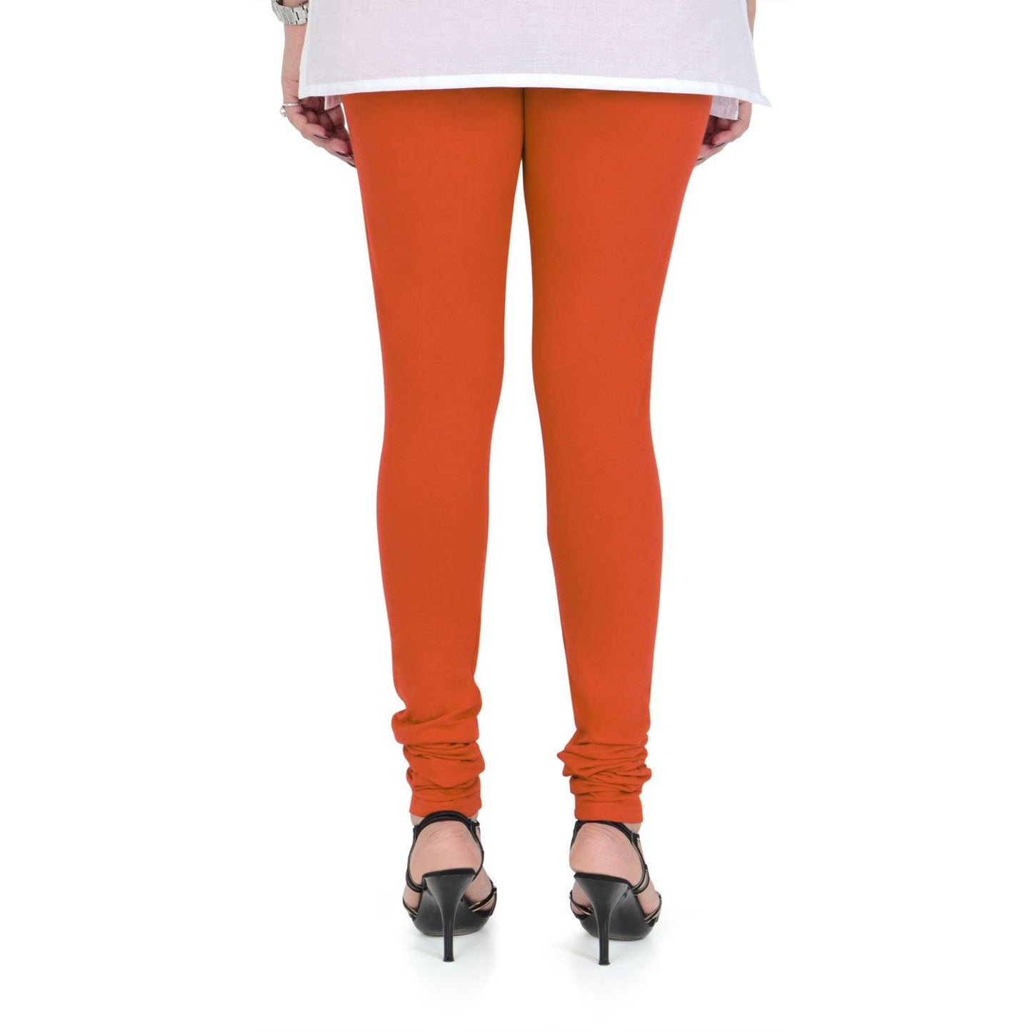 Vami Women's Cotton Stretchable Churidar Legging - Flame - Bonjour Group