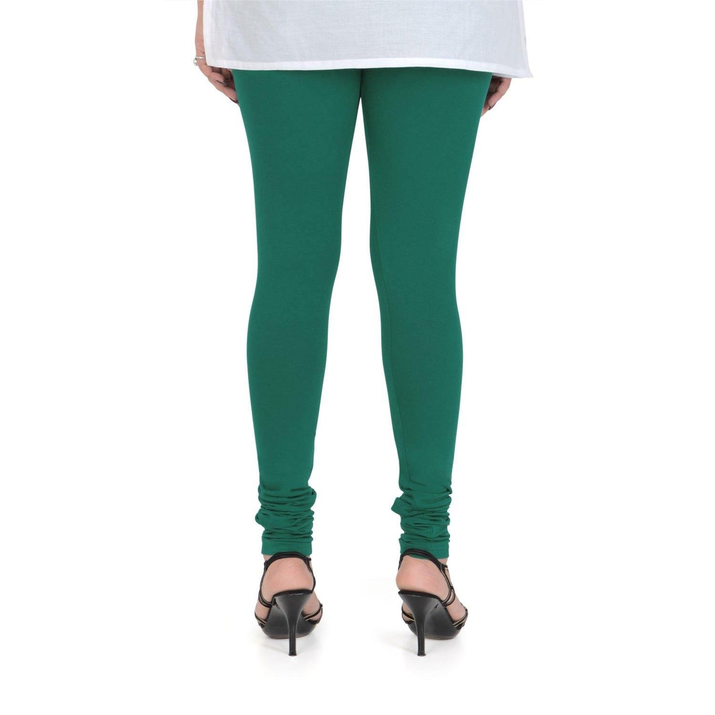 Vami Women's Cotton Stretchable Churidar Legging - Mountain Green - Bonjour Group