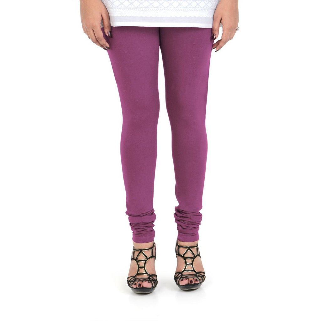 Vami Women's Cotton Stretchable Churidar Legging - Beetroot Purple - Bonjour Group