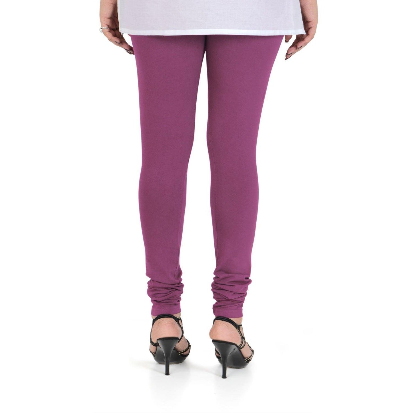 Vami Women's Cotton Stretchable Churidar Legging - Beetroot Purple - Bonjour Group