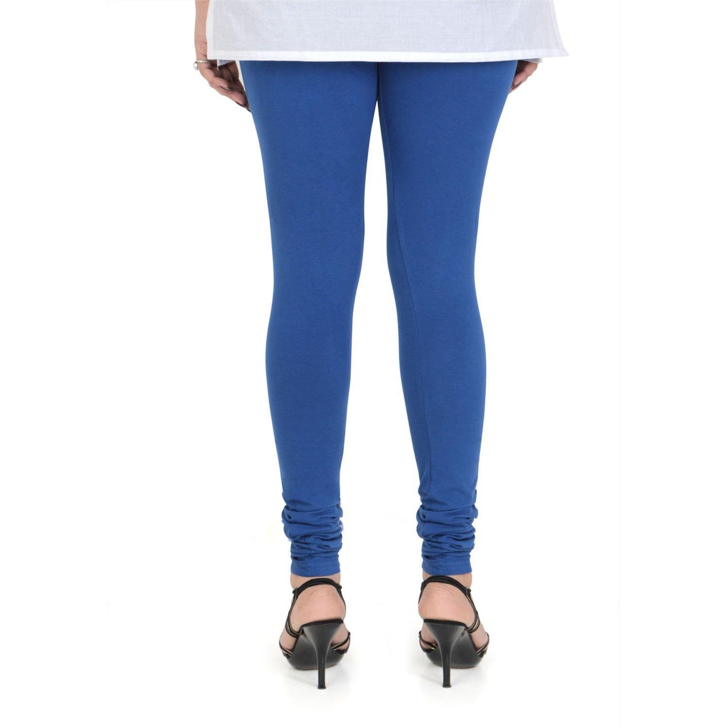 Vami Women's Cotton Stretchable Churidar Legging - True Blue - Bonjour Group