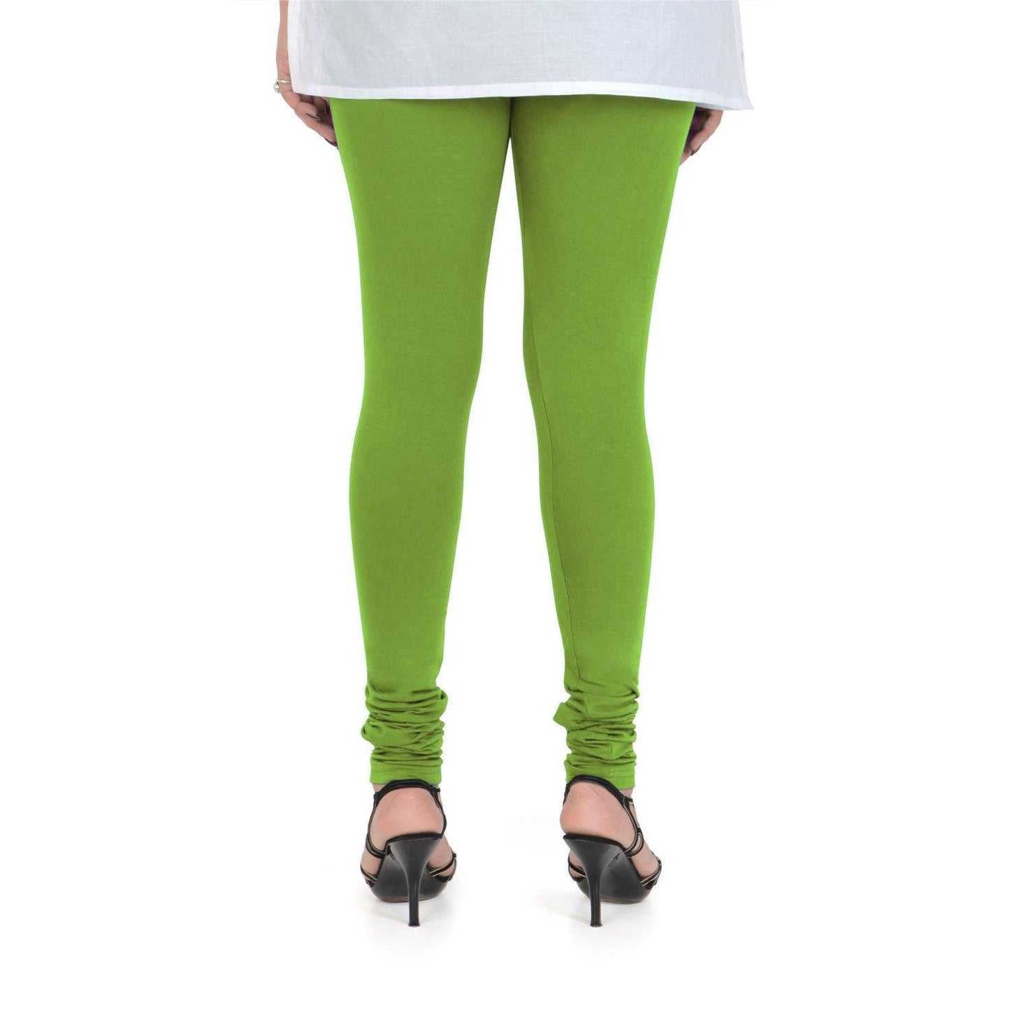 Vami Women's Cotton Stretchable Churidar Legging - Turtle Green - Bonjour Group