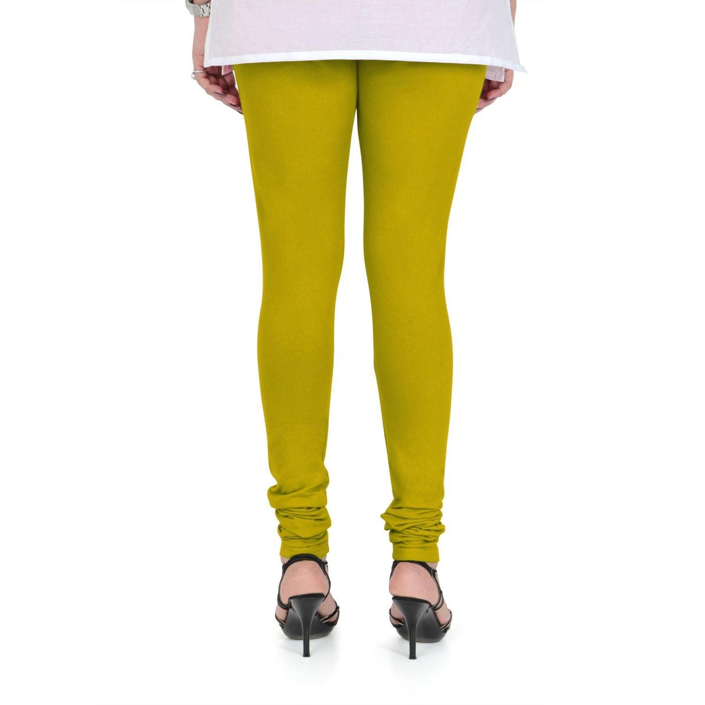 Vami Women's Cotton Stretchable Churidar Legging - Golden Palm - Bonjour Group