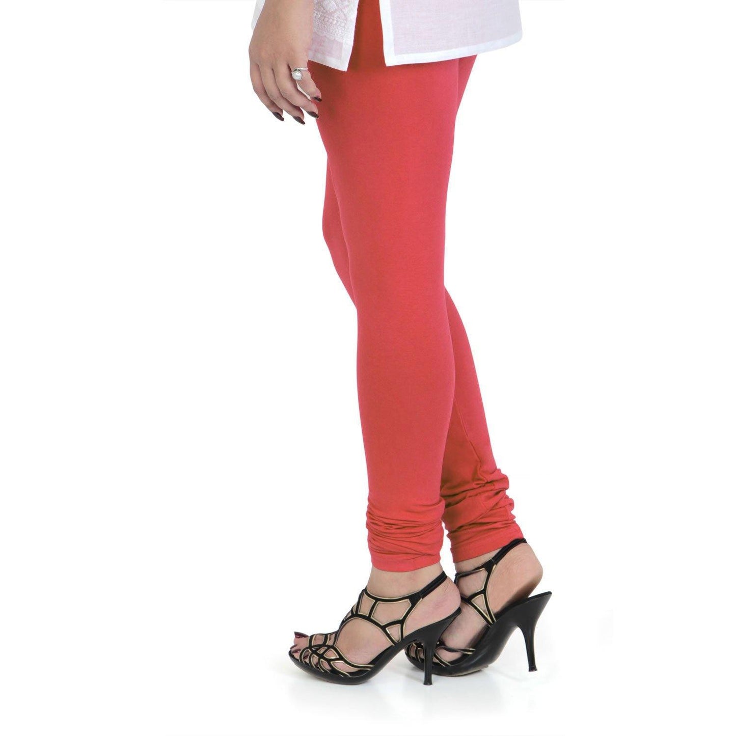 Vami Women's Cotton Stretchable Churidar Legging - Rose - Bonjour Group