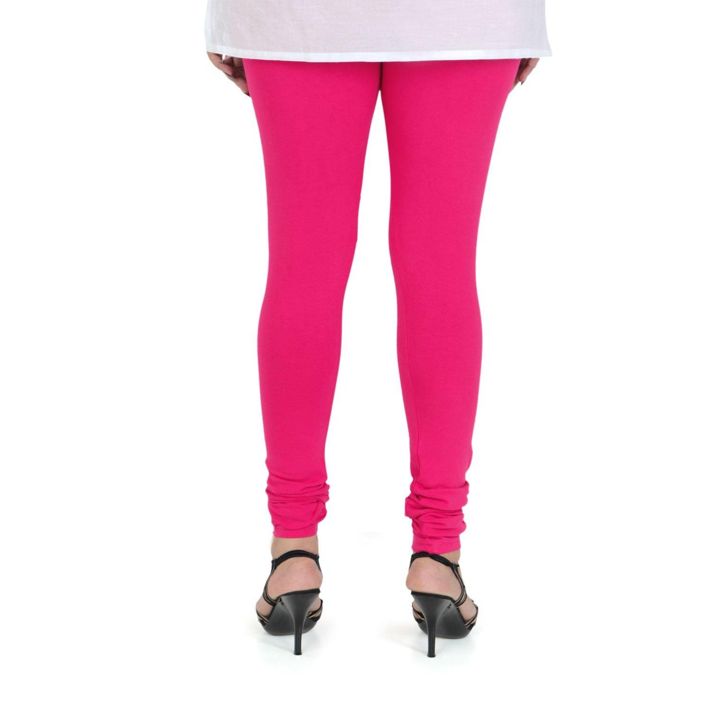 Vami Women's Cotton Stretchable Churidar Legging - Electro Pink - Bonjour Group