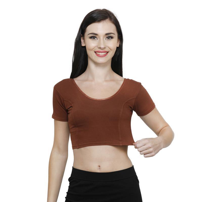 Vami Women's Cotton Stretchable Readymade Blouses - Baked Apple - Bonjour Group