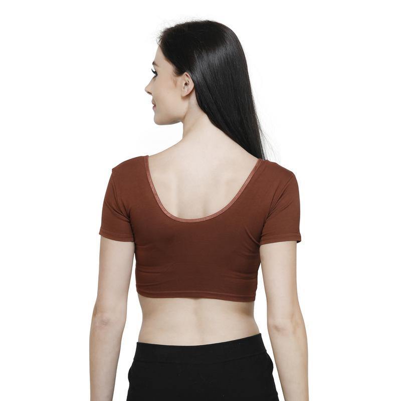 Vami Women's Cotton Stretchable Readymade Blouses - Baked Apple - Bonjour Group