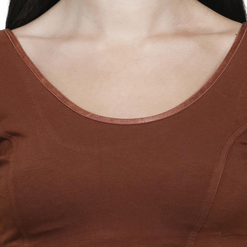 Vami Women's Cotton Stretchable Readymade Blouses - Baked Apple - Bonjour Group