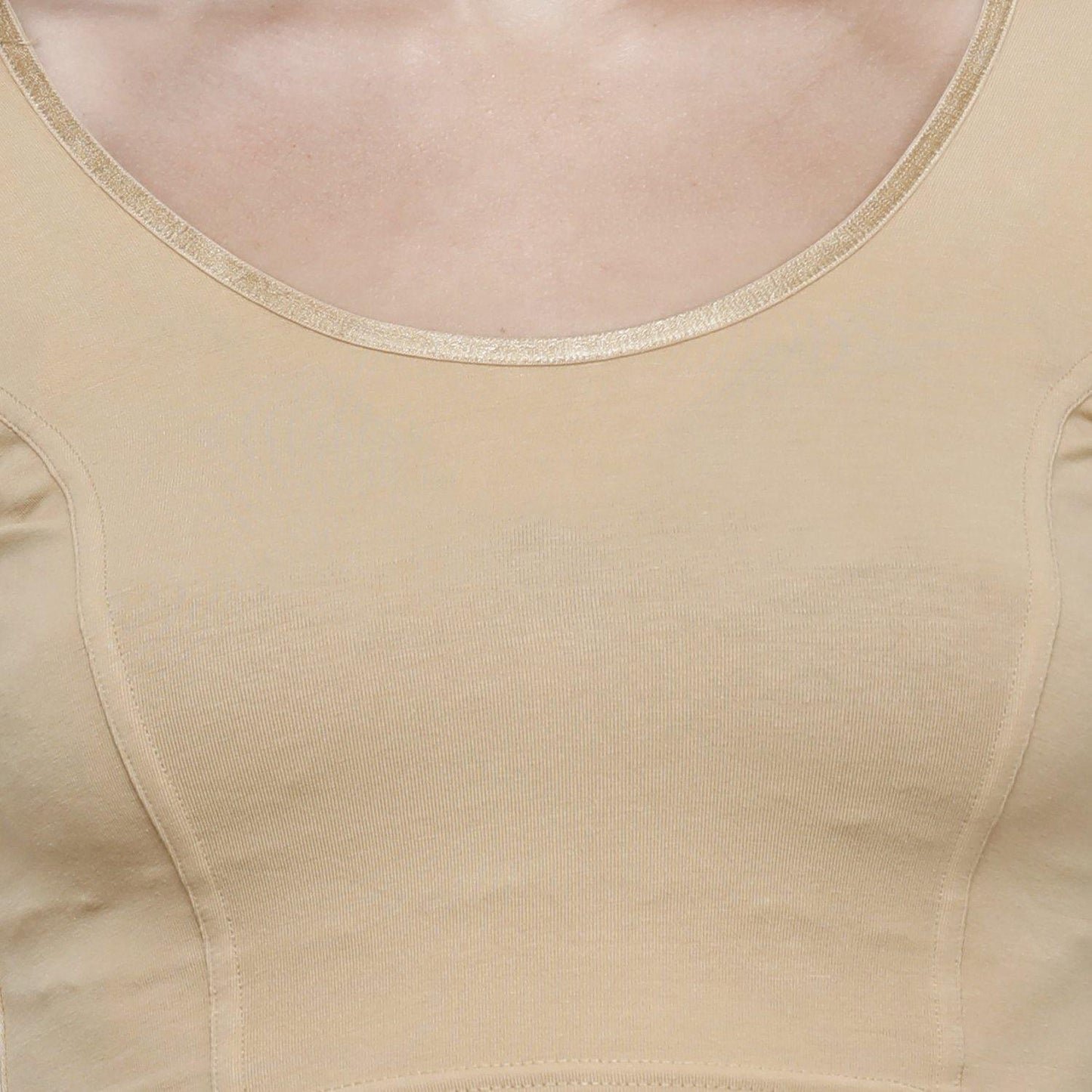 Vami Women's Cotton Stretchable Readymade Blouses - Beige - Bonjour Group