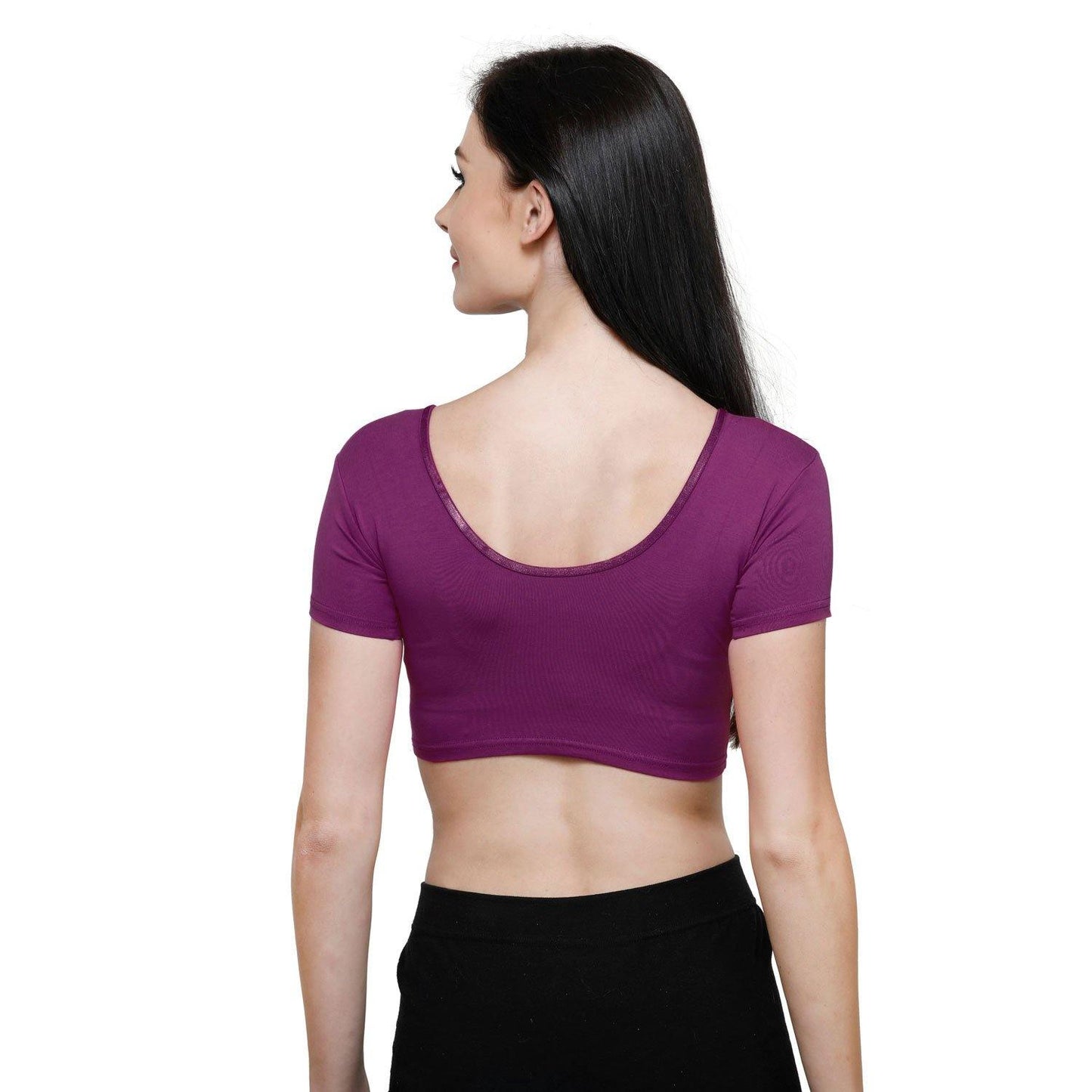 Vami Women's Cotton Stretchable Readymade Blouses - Mauve - Bonjour Group