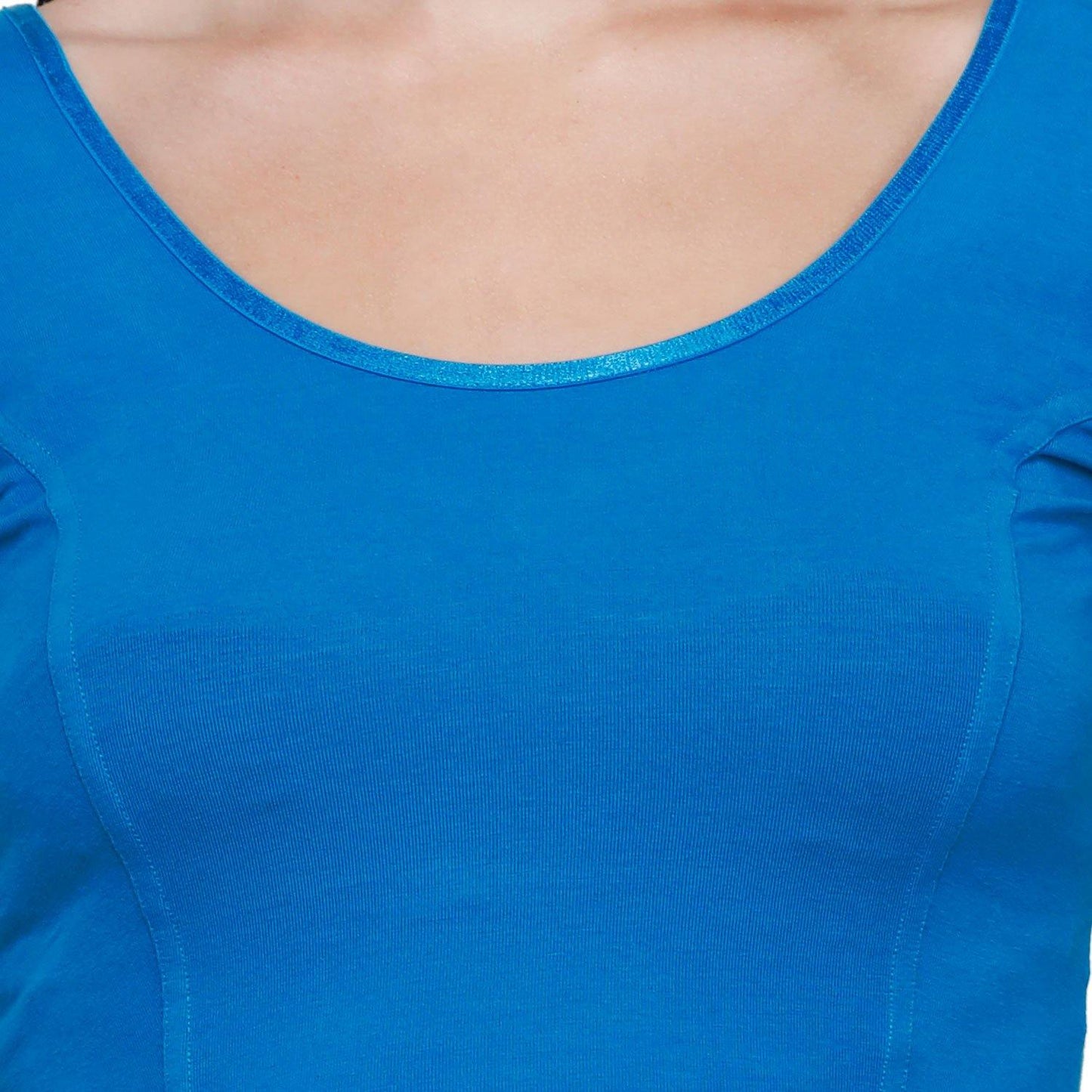 Vami Women's Cotton Stretchable Readymade Blouses - Victoria Blue - Bonjour Group