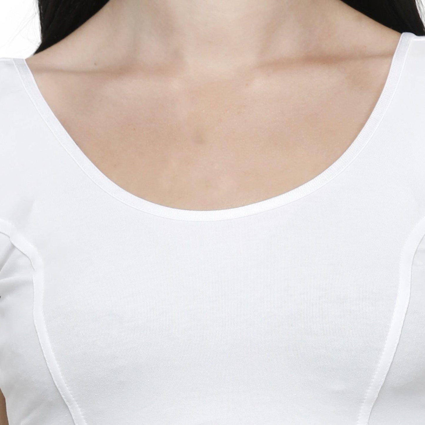 Vami Women's Cotton Stretchable Readymade Blouses - White - Bonjour Group