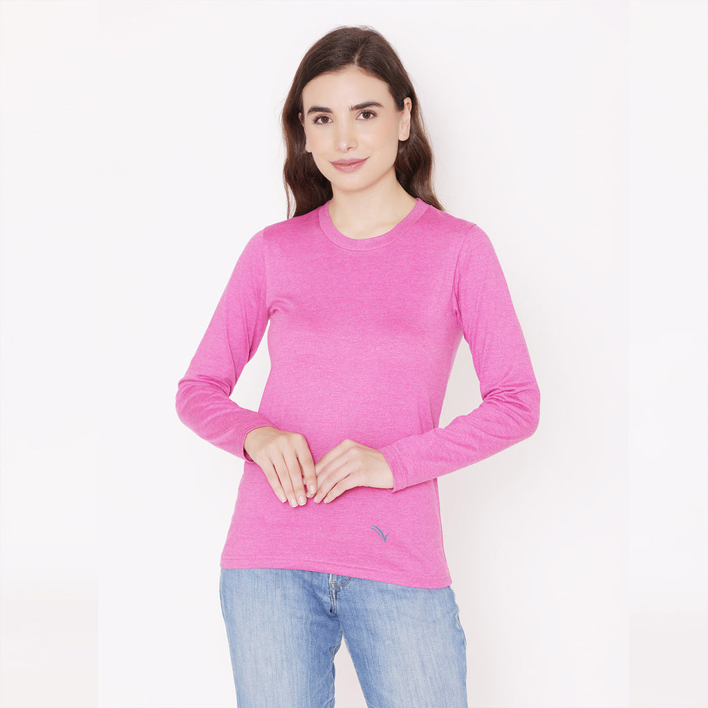 Women's Plain Cotton T-Shirt - Pink