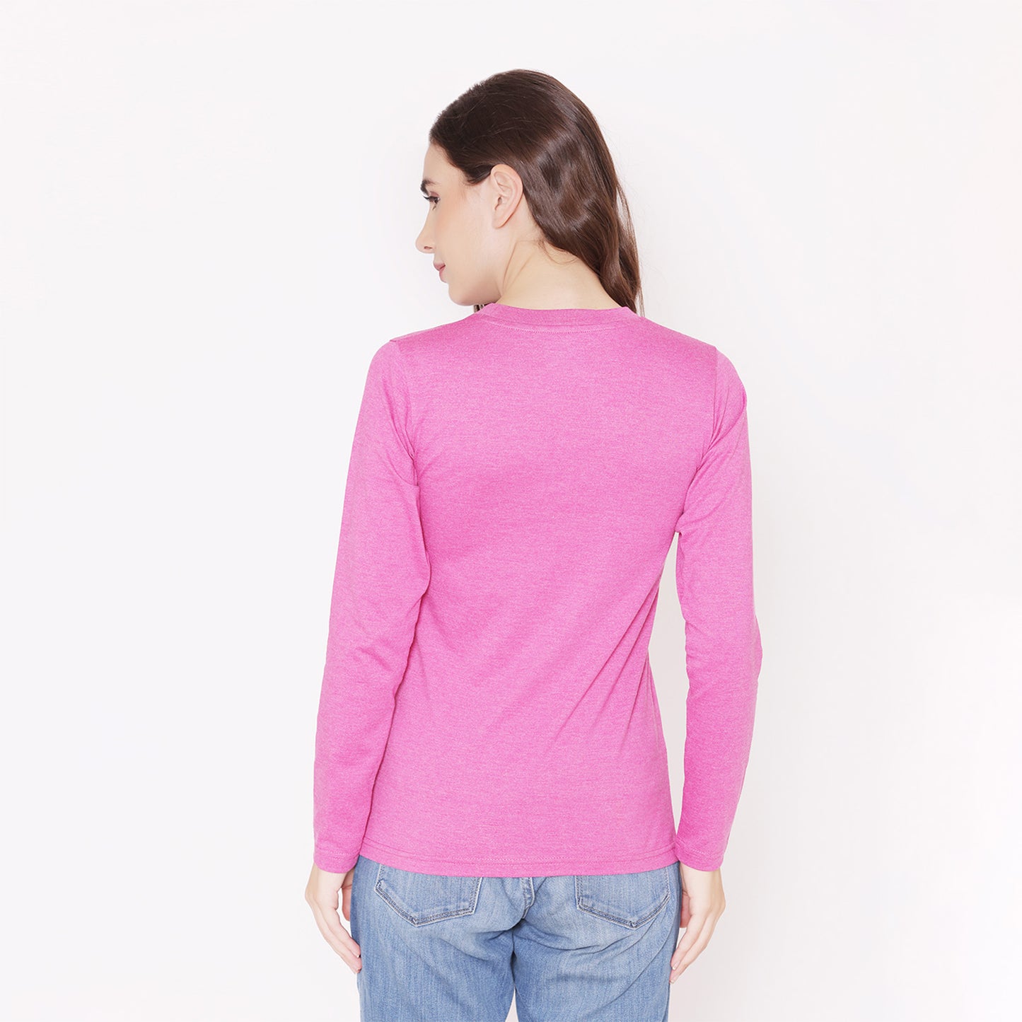 Women's Plain Cotton T-Shirt - Pink