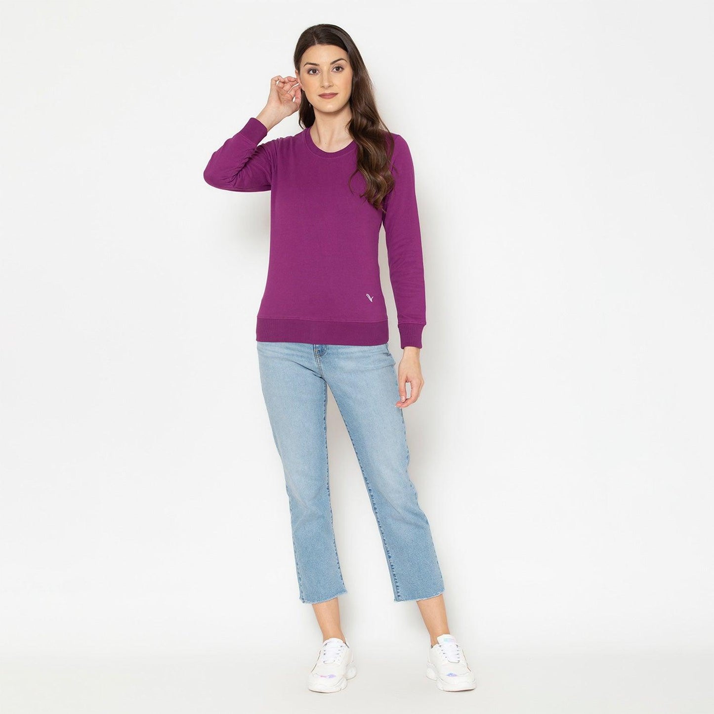 Plain Full Sleeve T-Shirt For Ladies