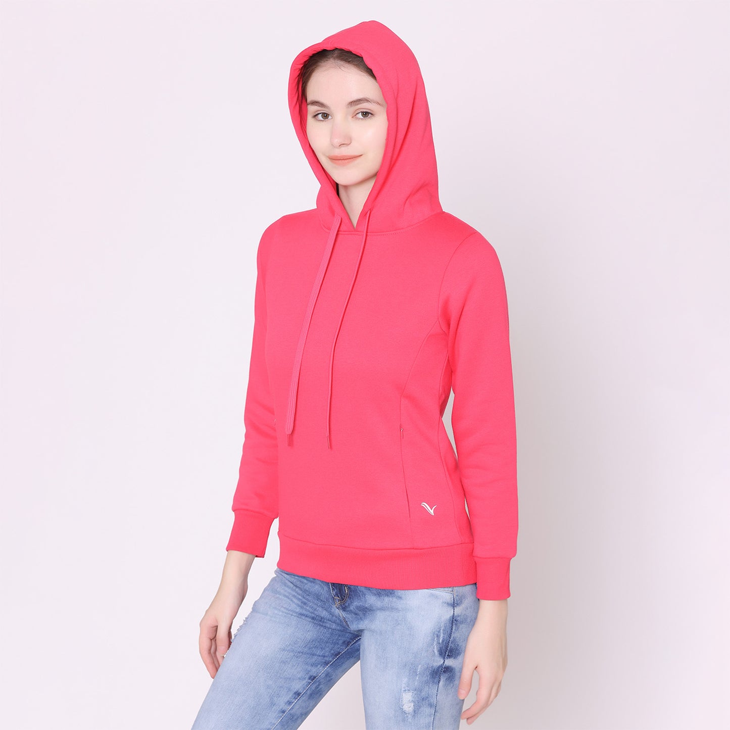 Ladies Hoodie Jacket - Bright Rose