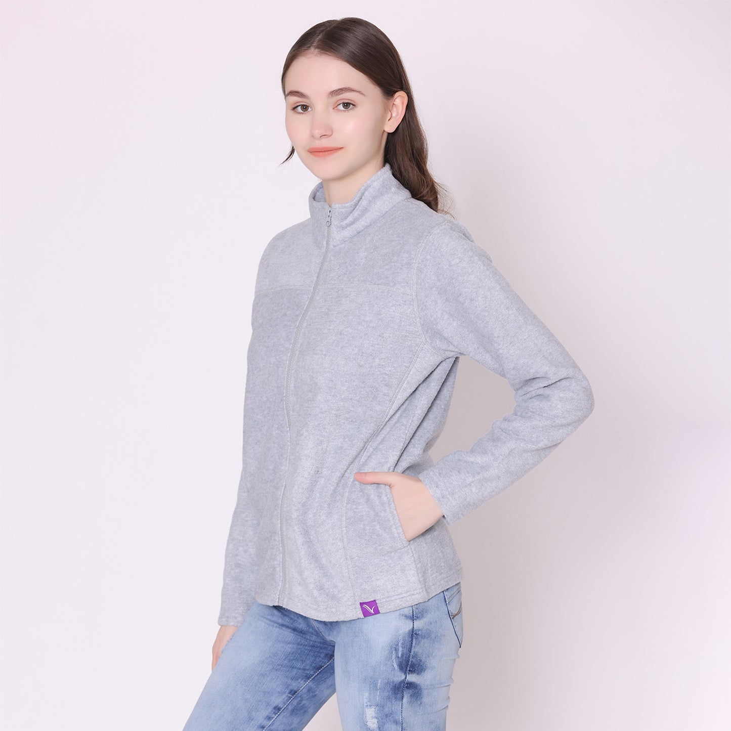 Women's Polar Jacket - Light Grey