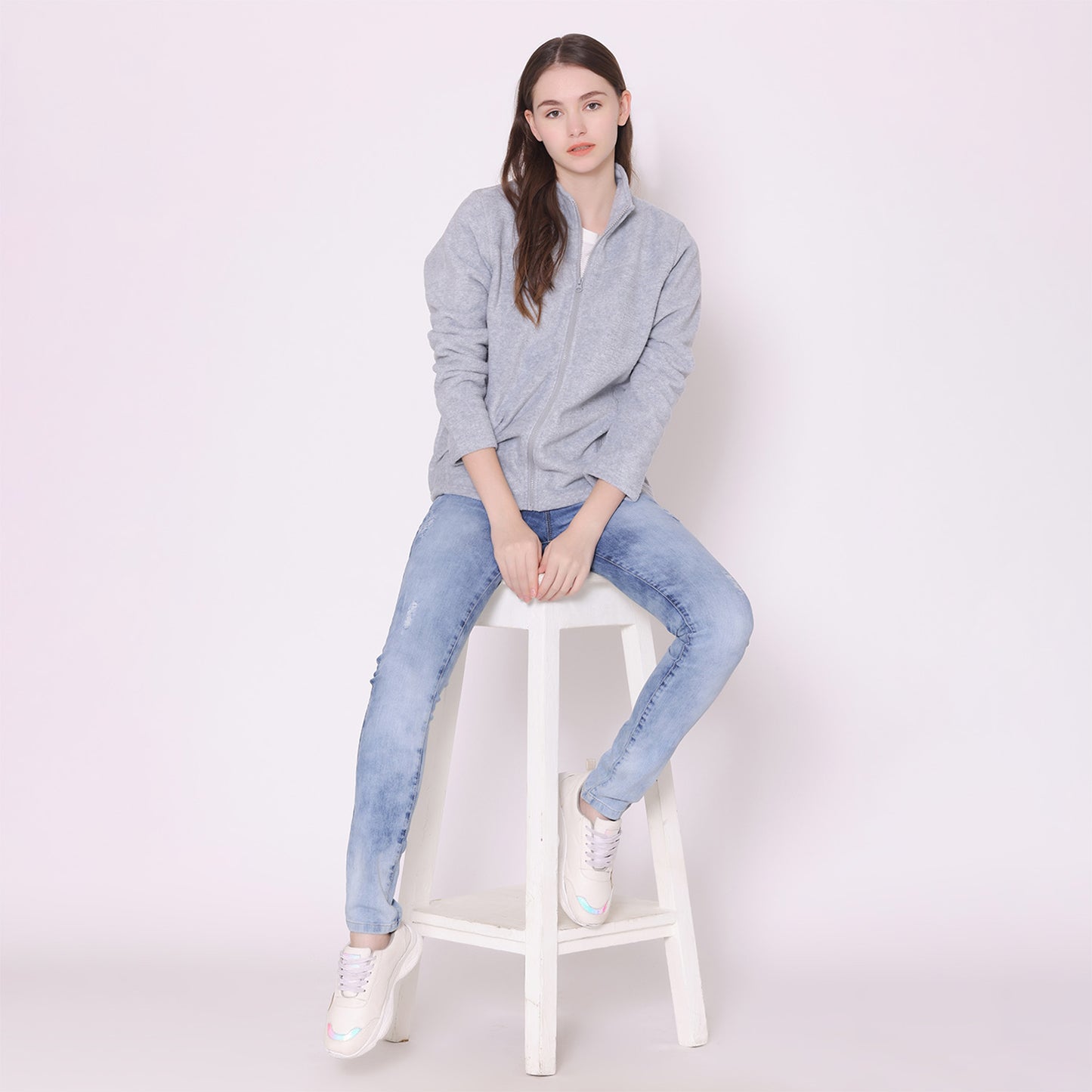 Women's Polar Jacket - Light Grey
