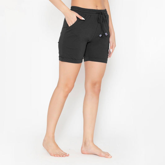 Cotton Shorts For Women - Black