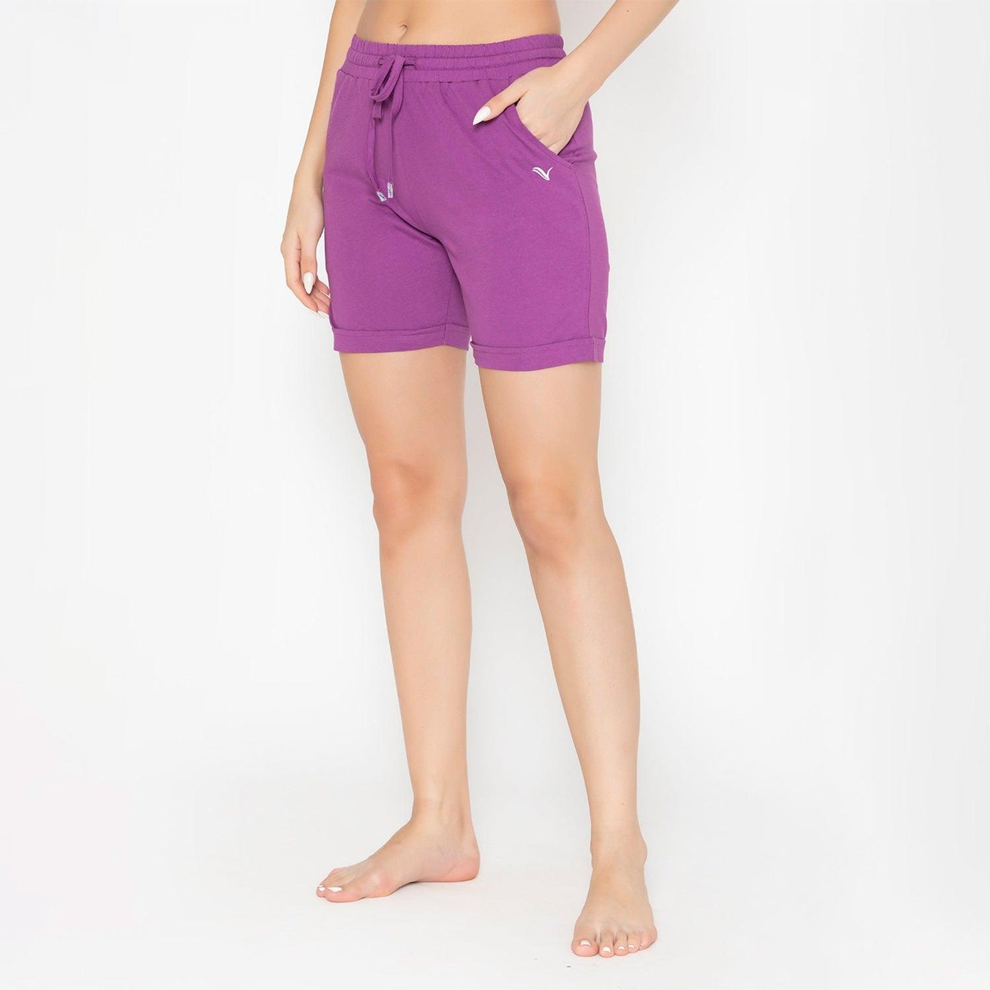 Plain Knitted Shorts For Ladies
