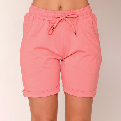 Plain Knitted Shorts For Women - Strawberry Ice