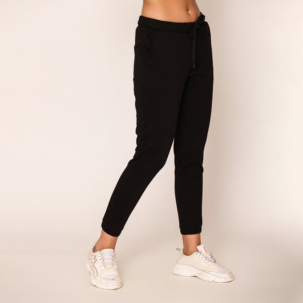 Slim Fit Joggers For Women Black BONJOUR