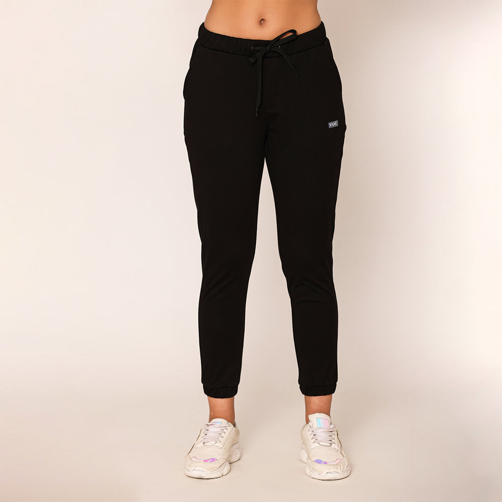 Slim Fit Joggers For Women- Black