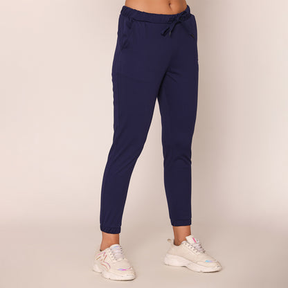 Slim Fit Joggers For Women-Ink Blue