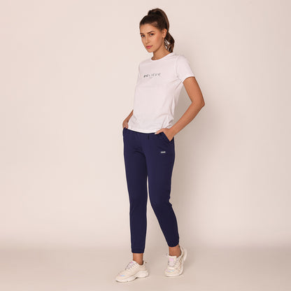 Slim Fit Joggers For Women-Ink Blue