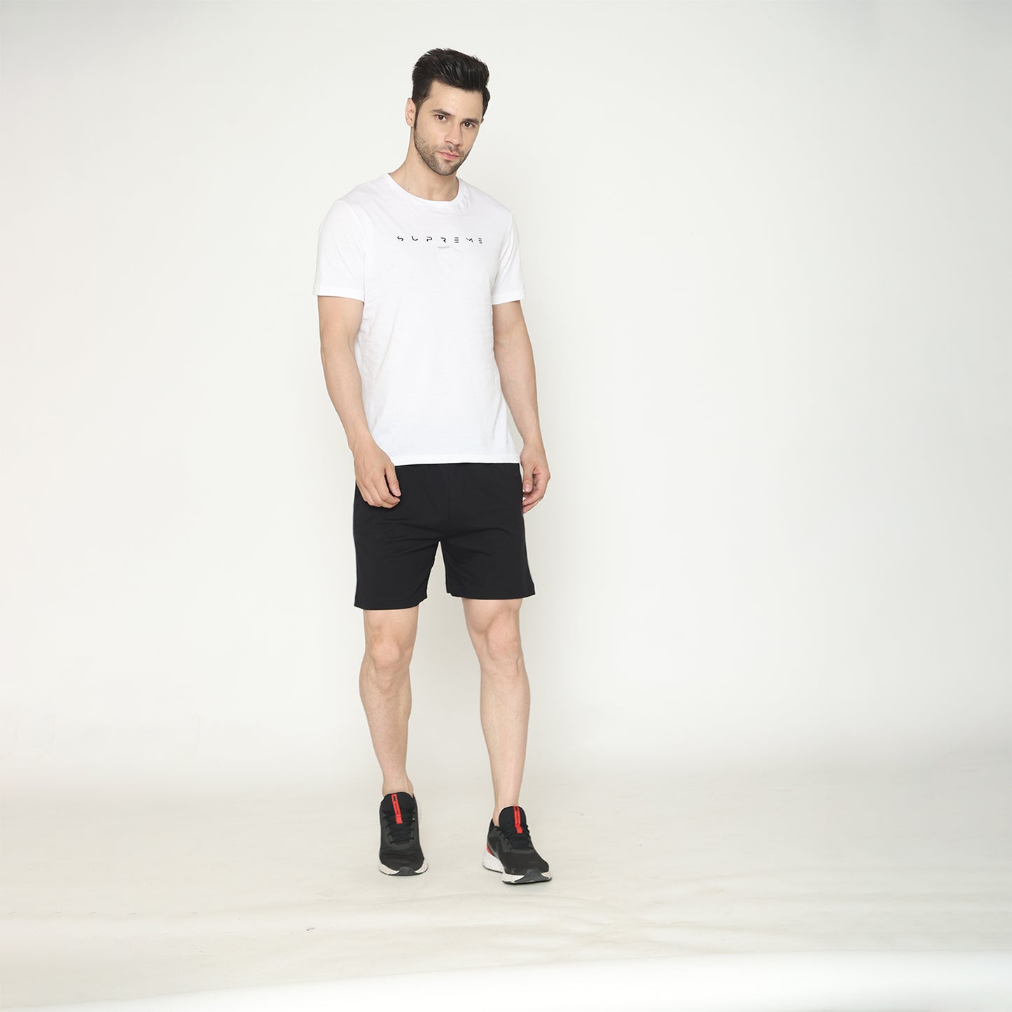 Men's Solid Knitted Shorts - Black