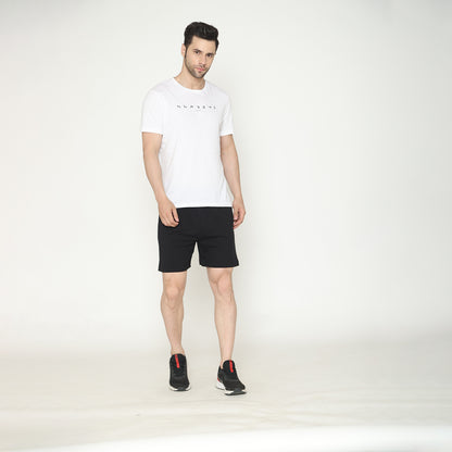 Men's Solid Knitted Shorts - Black