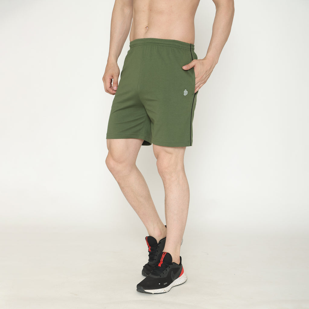 Men's Men's Solid Knitted Shorts - Olive