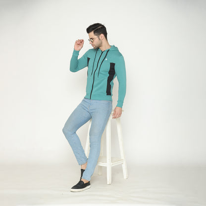 Men's Hoodie Jacket - Aqua