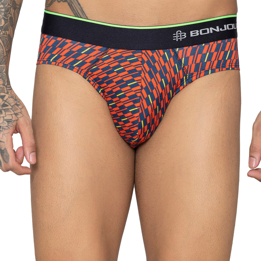 Men's Inner Supersoft Printed Modal Cotton Briefs - Single Pack | Red