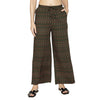 Women Printed Woven Viscose Palazzos - Black/Light Brown