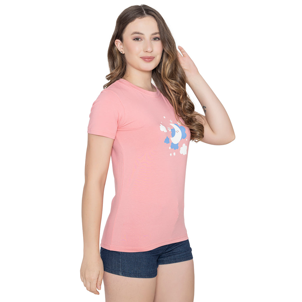 Women's Cotton Printed T-Shirt Collection - Peony