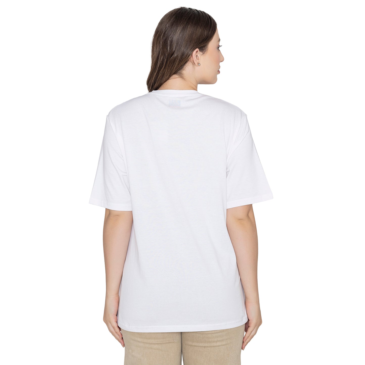 Women's Graphic Printed Cotton T-Shirt - White