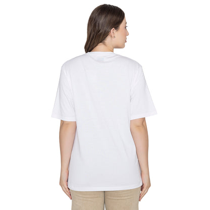 Women's Graphic Printed Cotton T-Shirt - White