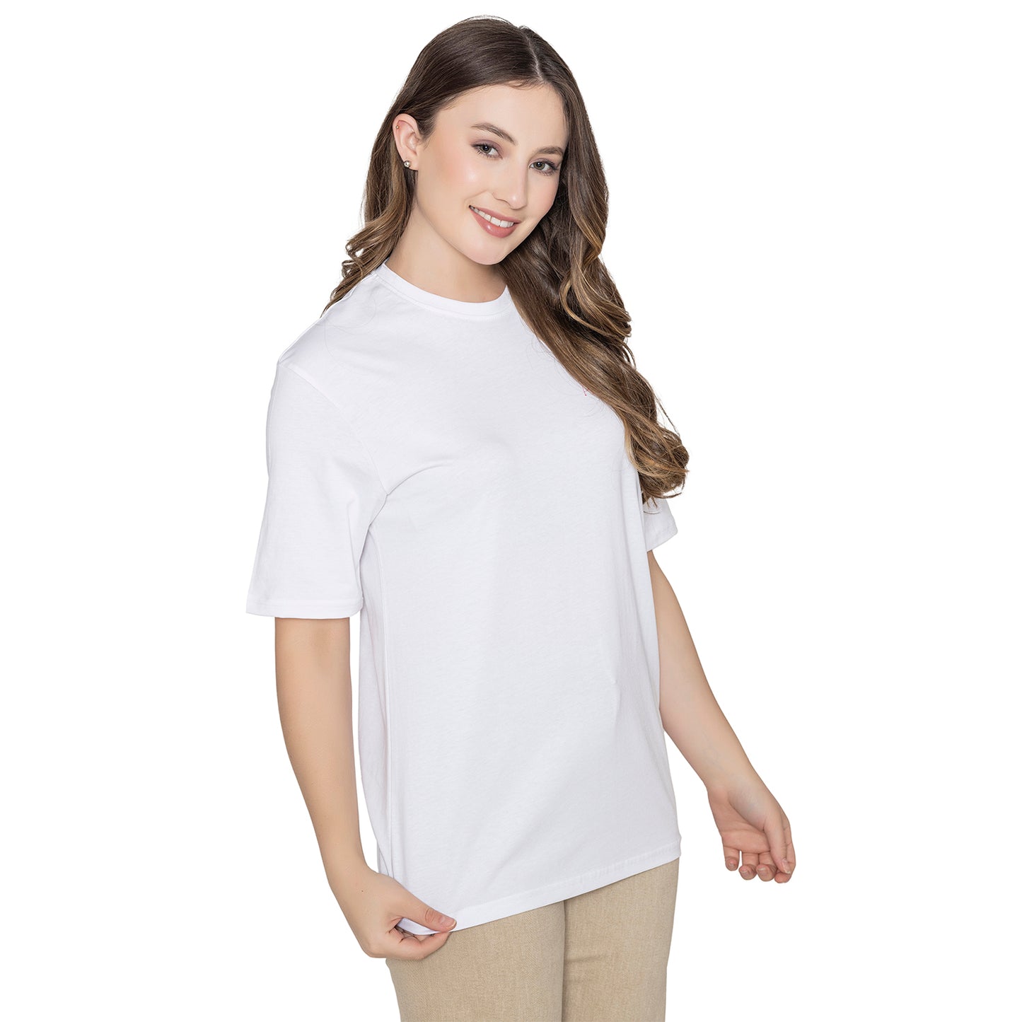 Women's Graphic Printed Cotton T-Shirt - White
