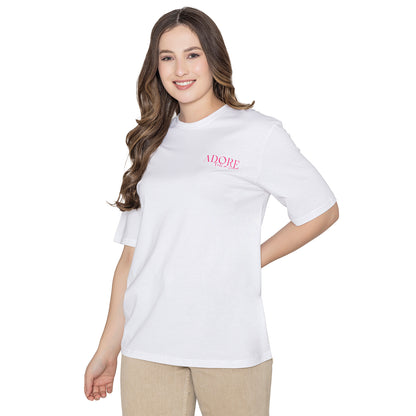 Women's Graphic Printed Cotton T-Shirt - White