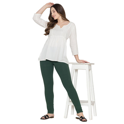 Women Soft Cotton Kurti Pant - Forest Green