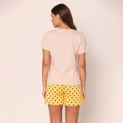 Sleepy Chic Knitted Women's Shorts Lounge Wear Set