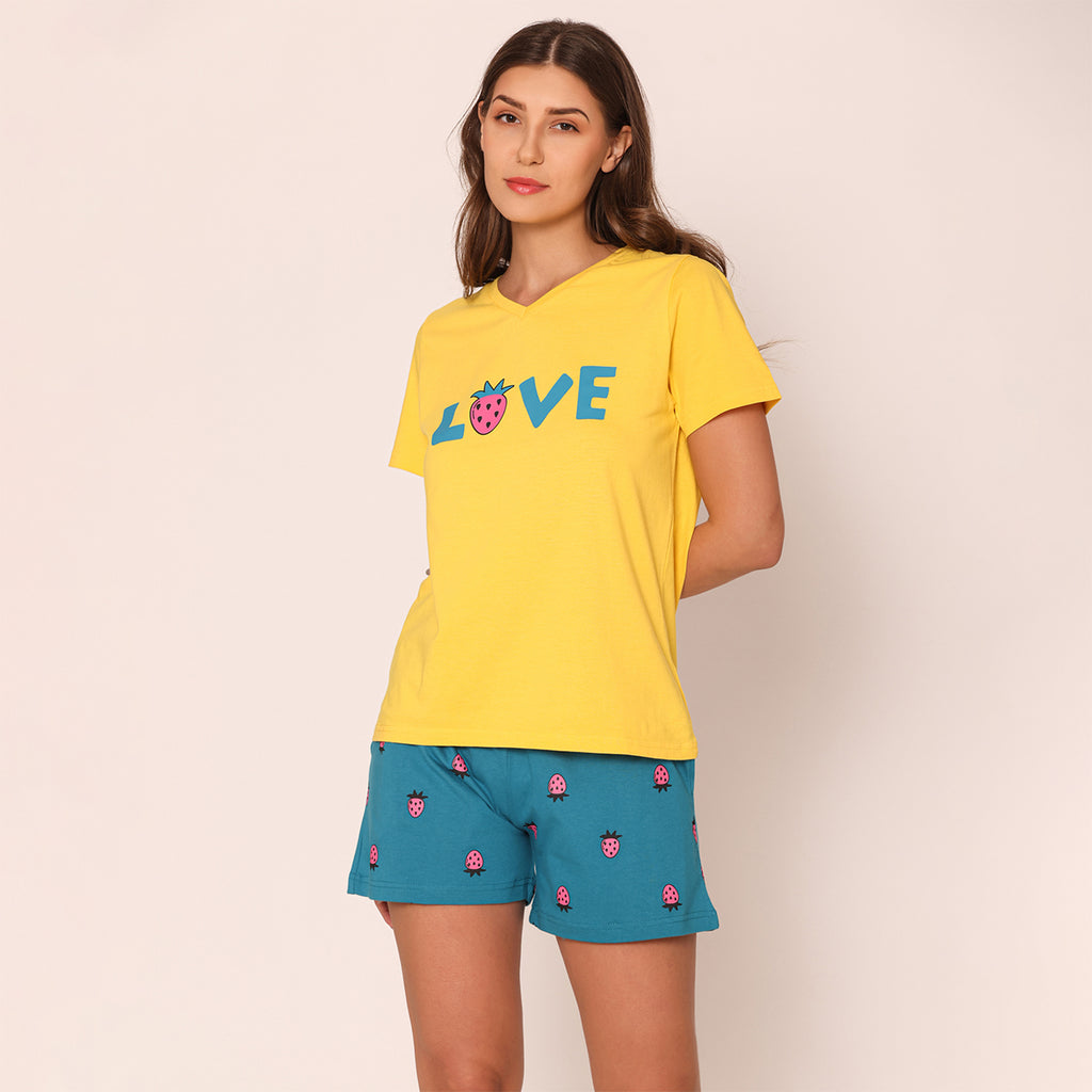 Whispering Love Knitted Women's Shorts Lounge Wear Set