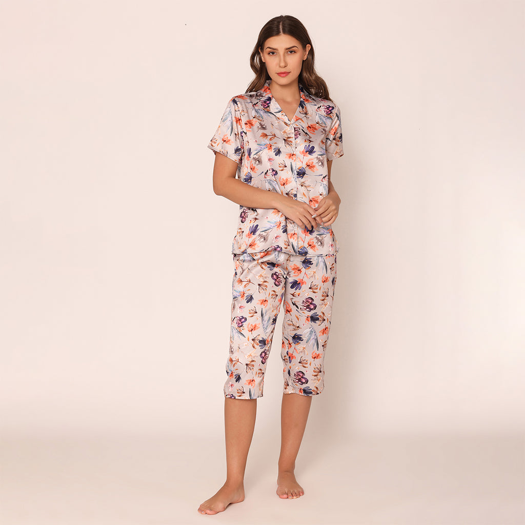 The Dressify Black Cotton Floral Print Night Suit in Mumbai at best price  by Dudani Retail Pvt Ltd - Justdial