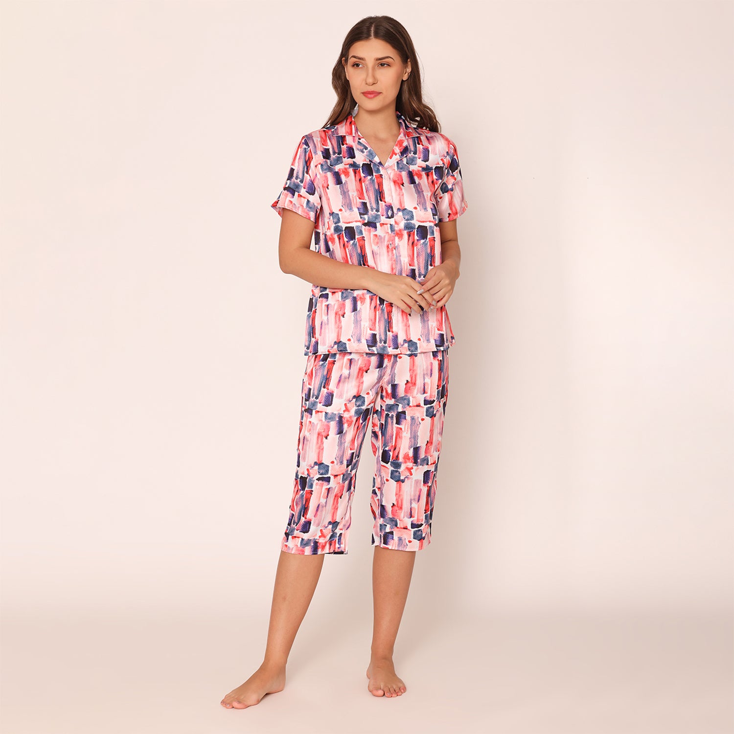 Bon Soir by Florent Pret Printed Crepe Silk 2 Piece Suit Night Luciole