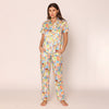 Vibrant Visions Satin Shirt & Pajama Night Suit Set for Women