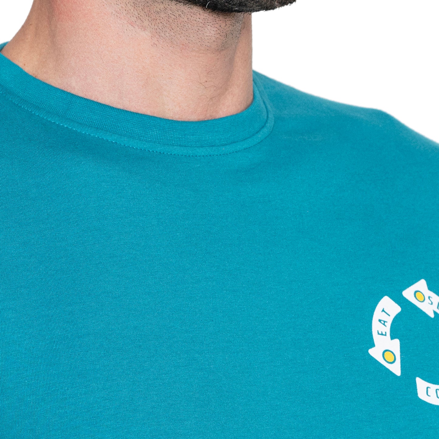 Men's Printed Cotton T-Shirt - Harbor Blue