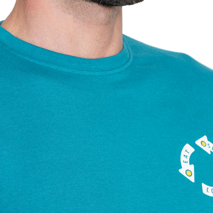 Men's Printed Cotton T-Shirt - Harbor Blue